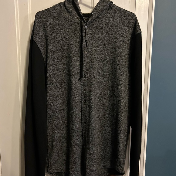 Burnside Clothing Co. Lightweight snap front sweater with hood. - Picture 3 of 5